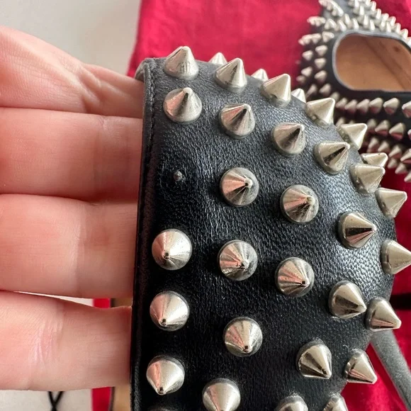 Christian Louboutin Black Spiked Heels - Picture 6 of 9